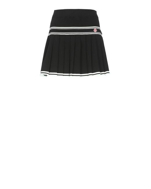 Casablanca Black Pleated Viscose Skirt