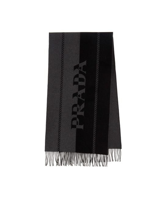 Prada Scarf With Logo in Black | Lyst