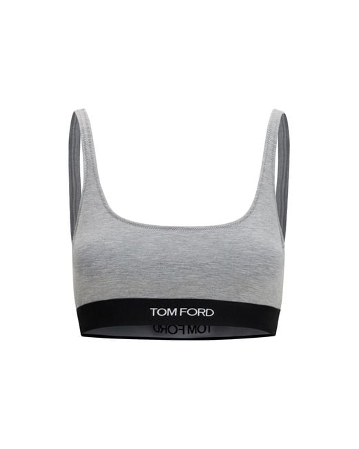 Tom Ford Gray Sports Bra Modal; Elastane Underwear