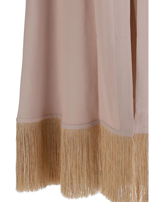 DI STAVNITSER Pink Deco Crepe Cape Viscose; Acetate Coat