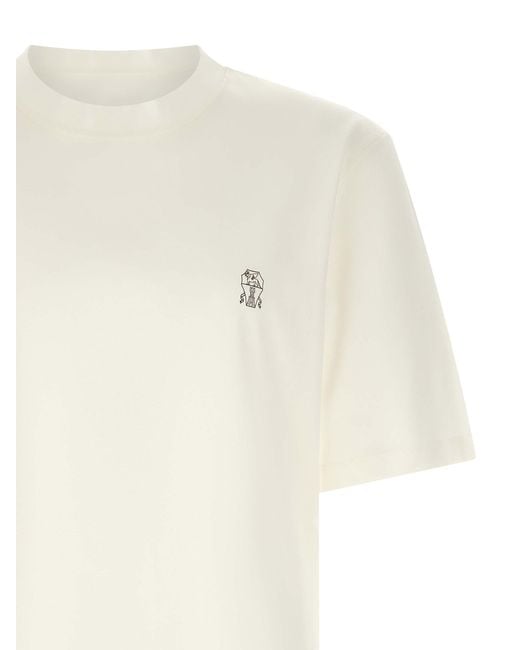 Brunello Cucinelli White Cotton T-Shirt for men