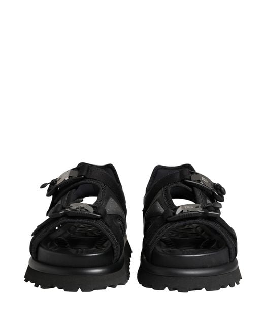 Dolce & Gabbana Black Logo Detailed Chunky Sandals Shoes Leather for men