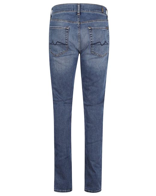 7 For All Mankind Blue Slimmy Fit Jeans With Elastam for men