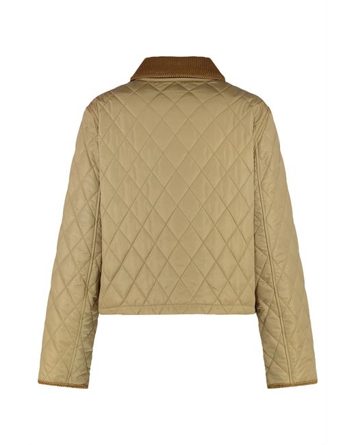 Burberry Natural Quilted Jacket With Snaps Polyamide