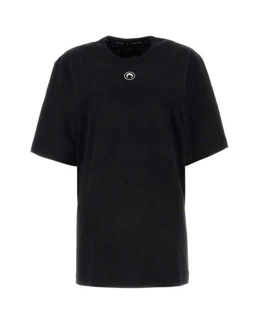 MARINE SERRE Black Cotton T-Shirt for men