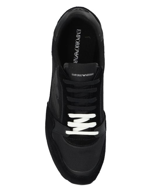 Emporio Armani Black Sneakers With Logo for men
