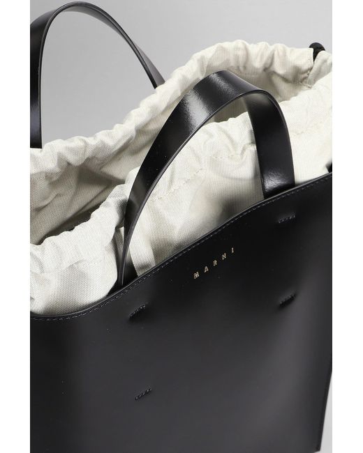 Marni Museo Bag Tote In Black Leather