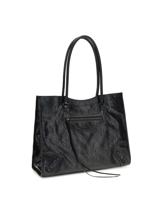 Balenciaga Black Small Le City Tote Bag Lamb Ovis Aries Shoulder