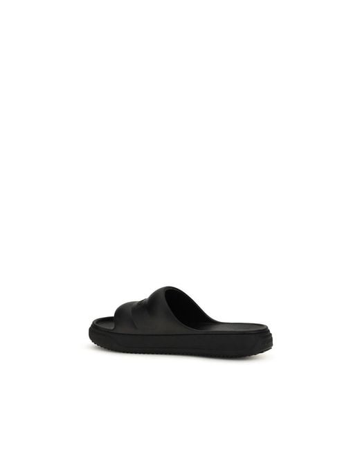 Moncler Black Rubber Flat Sandals