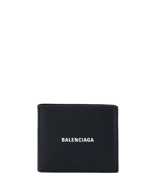 Balenciaga Black Leather Wallet Calf Bos Taurus for men