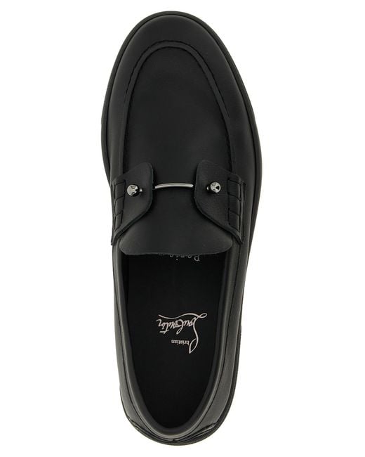 Christian Louboutin Black Calfskin Slip-On Loafers for men