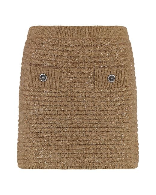 Pinko Brown Mini Skirt Miletto Polyester