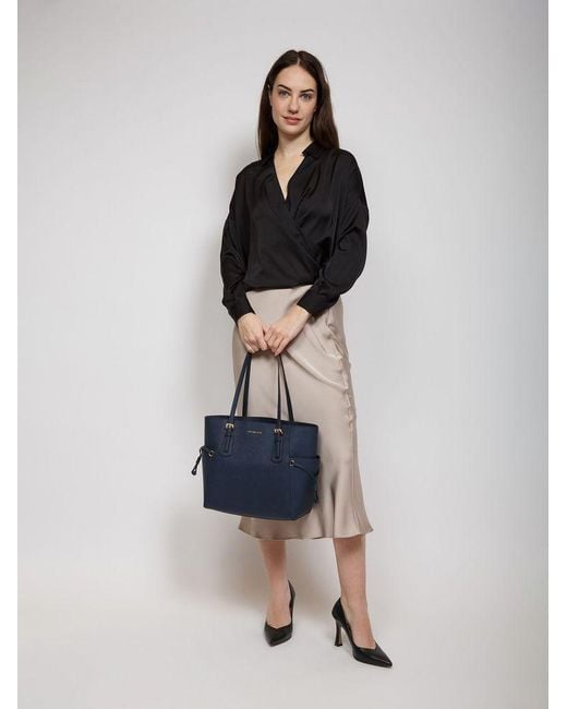 Michael Kors Blue Tote Bag Leather Tote-Bags