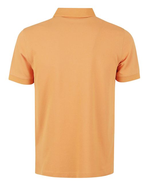 Fay Orange Stretch Cotton Polo Shirt for men