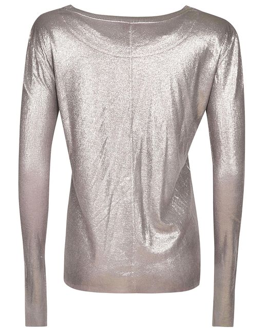 Avant Toi Gray All-Over Glitter Embellished Sweater