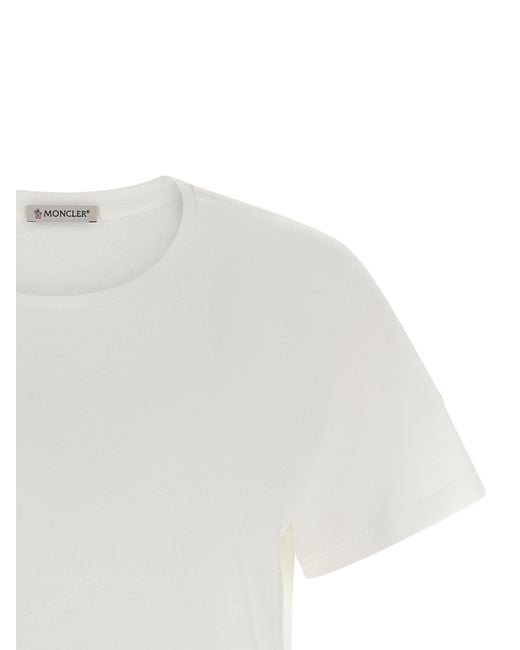 Moncler White Logo Patch T-Shirt