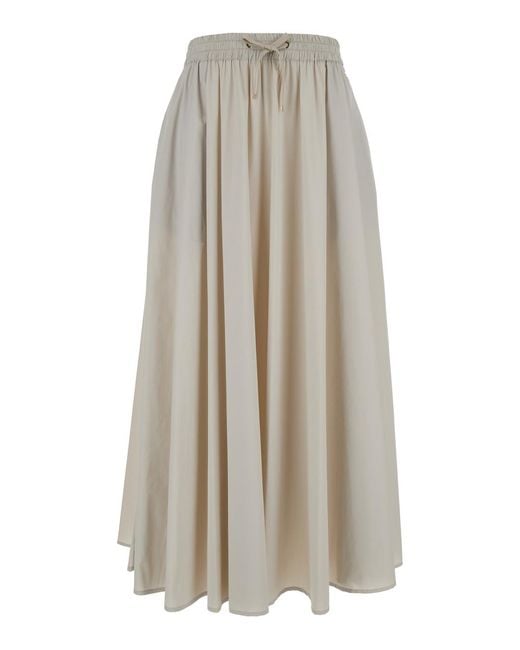 Herno White Maxi Dress With Drawstring