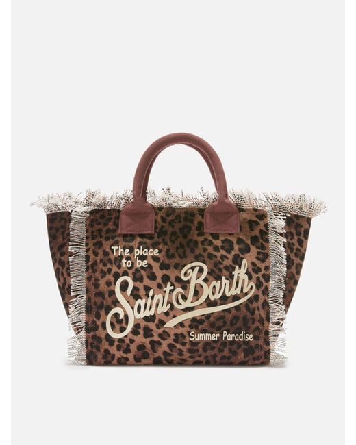 Mc2 Saint Barth Multicolor Colette Canvas Bag With Leopard Pattern