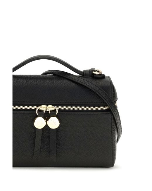 Tory Burch Black Top Handle Bag Romy Slim Calf Leather Shoulder