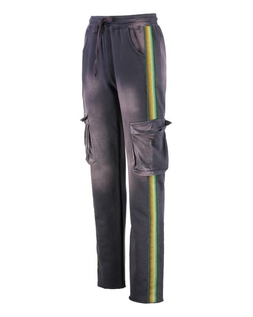 Alchemist Blue Cotton Cargo Trousers Track Pants for men