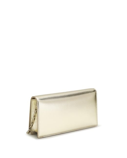 Christian Louboutin White Bettina Clutch Laminated Leather Lamb Ovis Aries Clutches