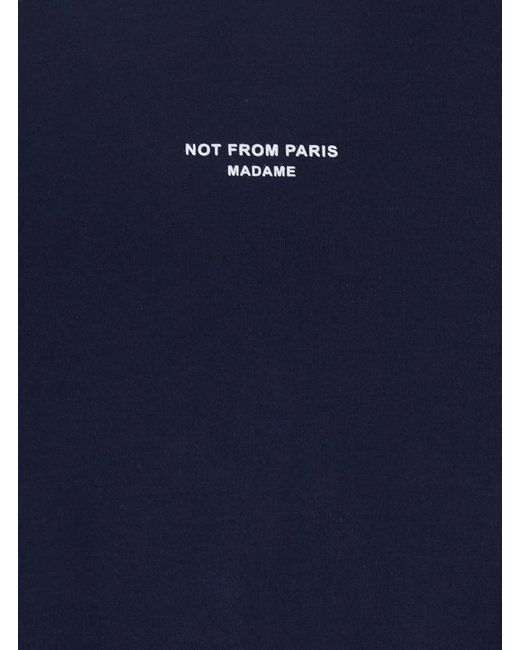 Drole de Monsieur Blue T-Shirt Le Slogan Classique Crew Neck With Print Detail On The Front for men