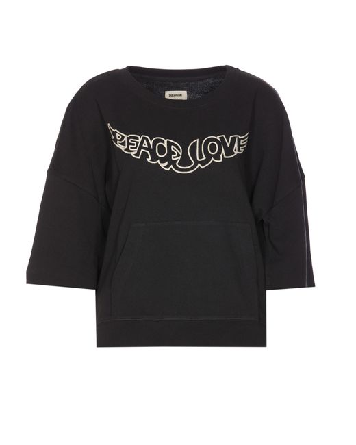 Zadig & Voltaire Black Kaly Slub T-Shirt