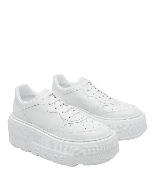 Casadei Women's White Sneakers Calf Leather/Rubber Sole