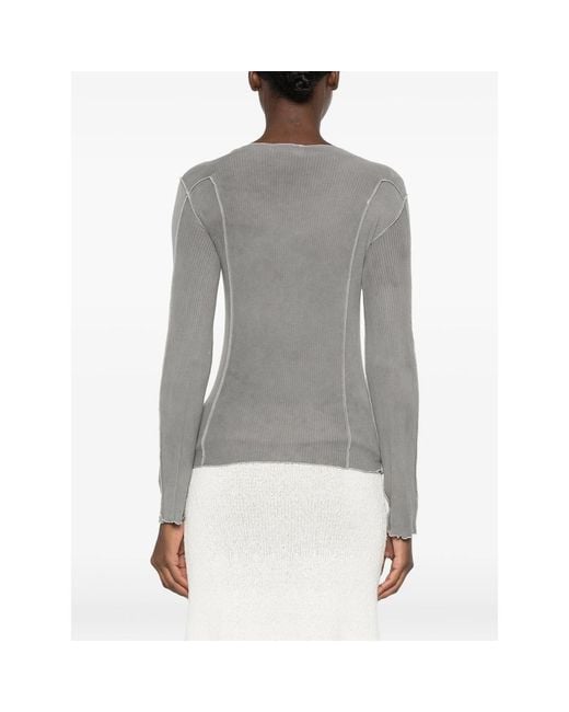 Baserange Gray Sweater Omato Ribbed-Knit Organic Cotton T-Shirts & Jerseys