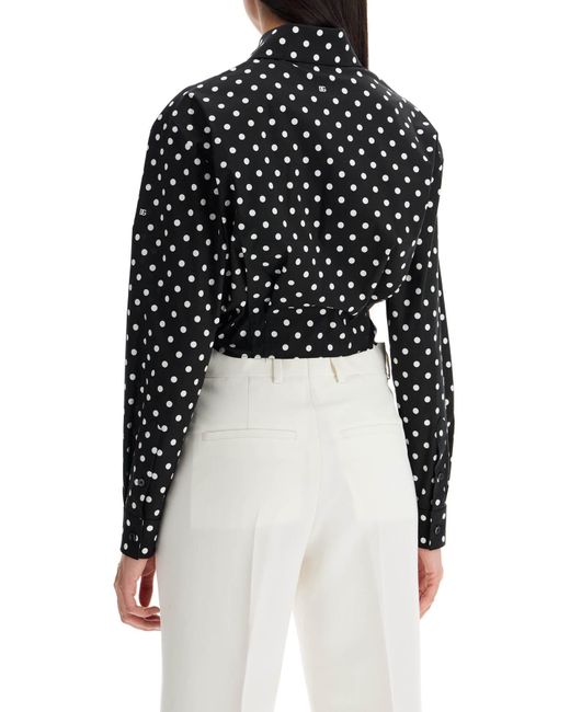 Dolce & Gabbana Black Polka Dot Knotted Shirt