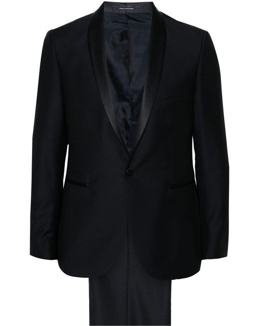 Tagliatore Black Single-Breasted Wool Suit for men