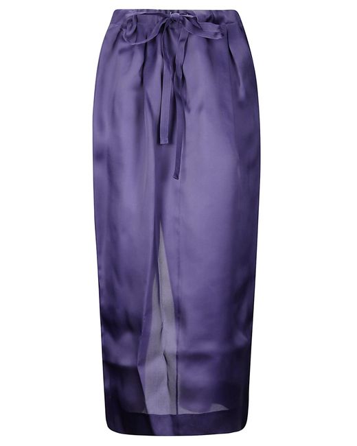 Khaite Purple Chenton Skirt