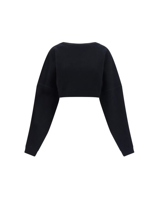 Saint Laurent Black Cotton Crew-Neck Sweatshirt
