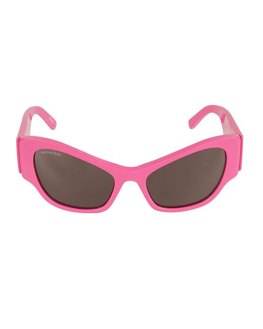 Balenciaga Pink Logo Sided Sunglasses