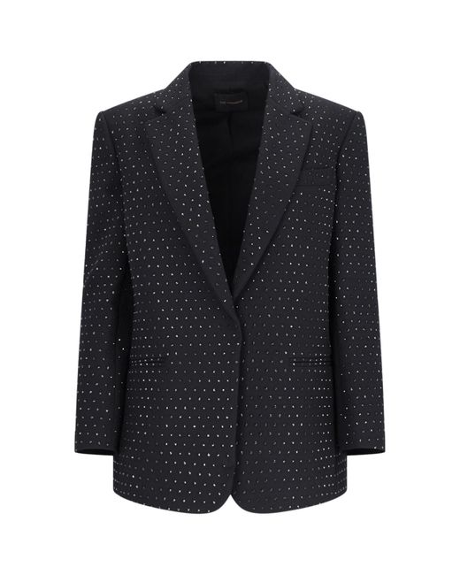 ANDAMANE Black Blazer With Rhinestones