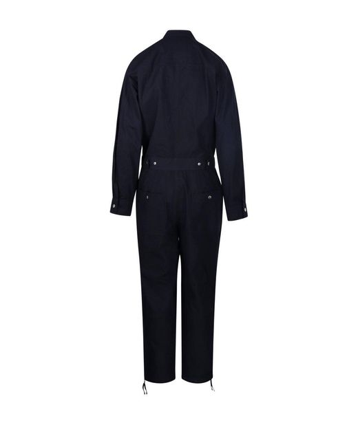 Isabel Marant Blue Long-sleeved Zipped Jumpsuit