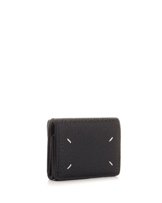 Maison Margiela Black Four Stitches Compact Wallet for men