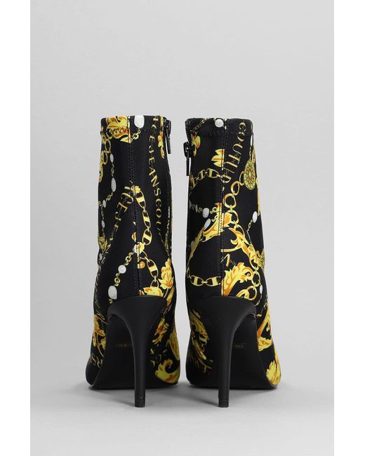 VERSACE JEANS COUTURE: ankle boots in printed fabric - Black