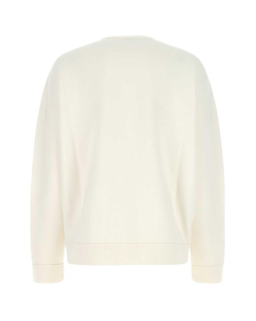 Loewe White Crewneck Cashmere Sweater-xs
