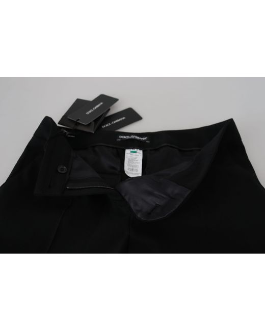 Dolce & Gabbana Black Wool Trousers Straightleg Style