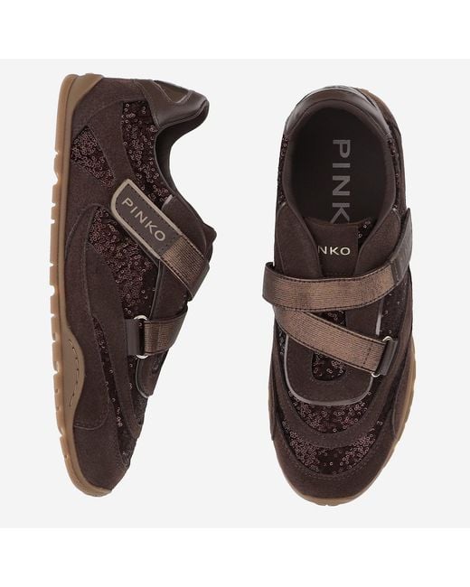 Pinko Brown Sneakers Yulia 03 Upper: Leather Trainers