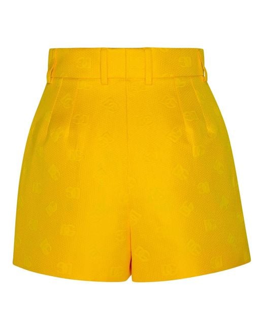 Dolce & Gabbana Yellow Cotton Blend Shorts