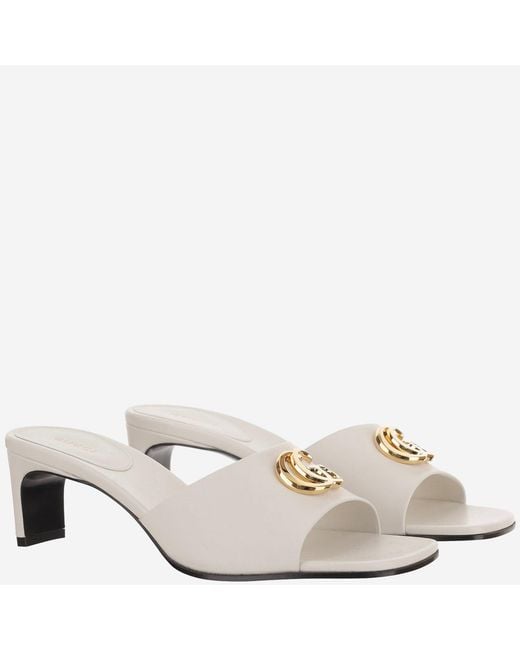 Gucci Natural Slider Sandals Leather Lamb