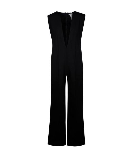 Sportmax Black V-Neck Sleeveless Jumpsuit