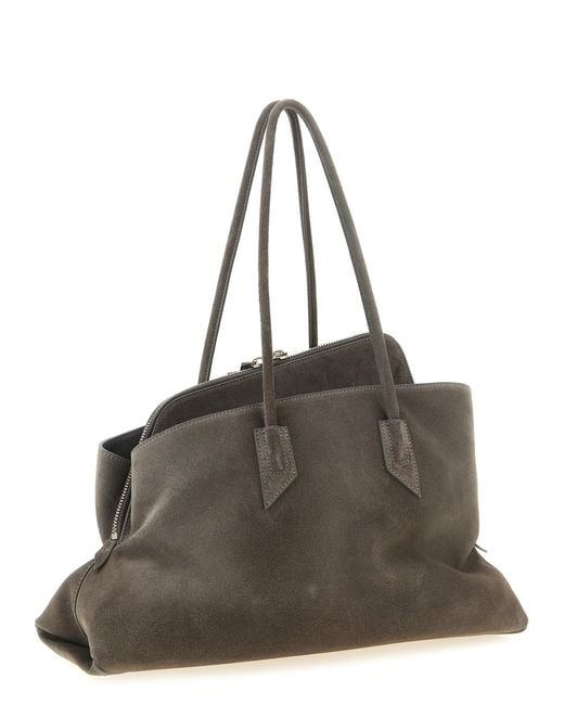 The Attico Brown Bovine Leather Shoulder Bag