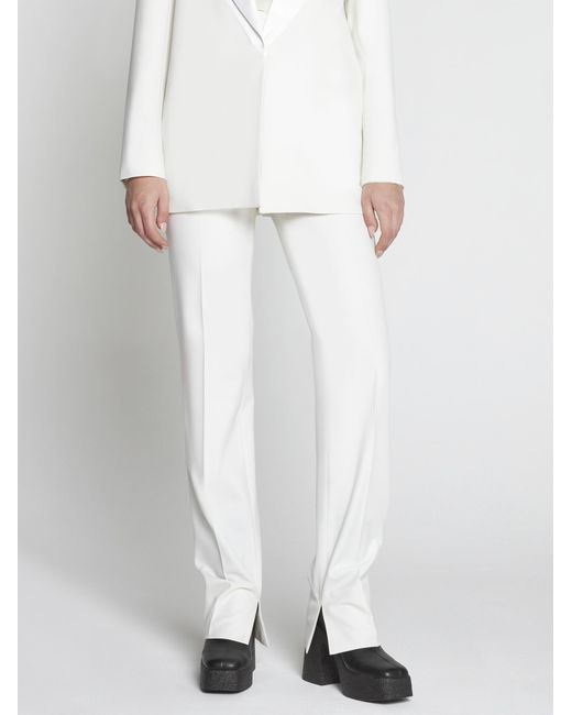 Stella McCartney White Tuxedo Wool-Blend Trousers