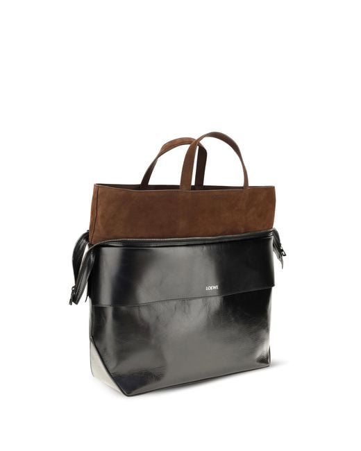 Loewe Black Tote Large Switch-Espresso Calf Leather (Bos Taurus) Shoulder Bags for men