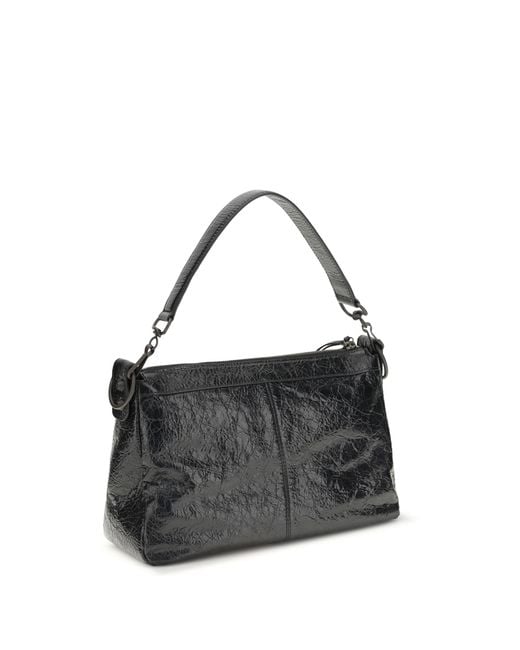 Balenciaga Black Le City Moto Small Shoulder Bag Lamb Ovis Aries for men