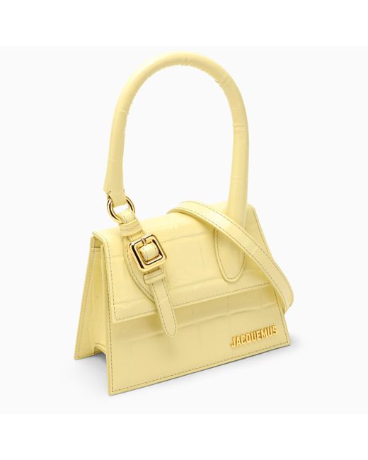 Jacquemus Yellow Le Chiquito Moyen Boucle Light Embossed Leather Bag