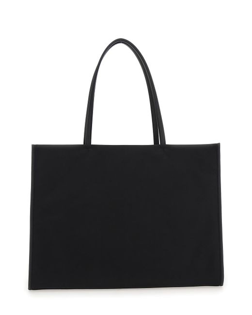 Tory Burch Black 'Ella' Large Tote Bag With Tonal Logo Detail